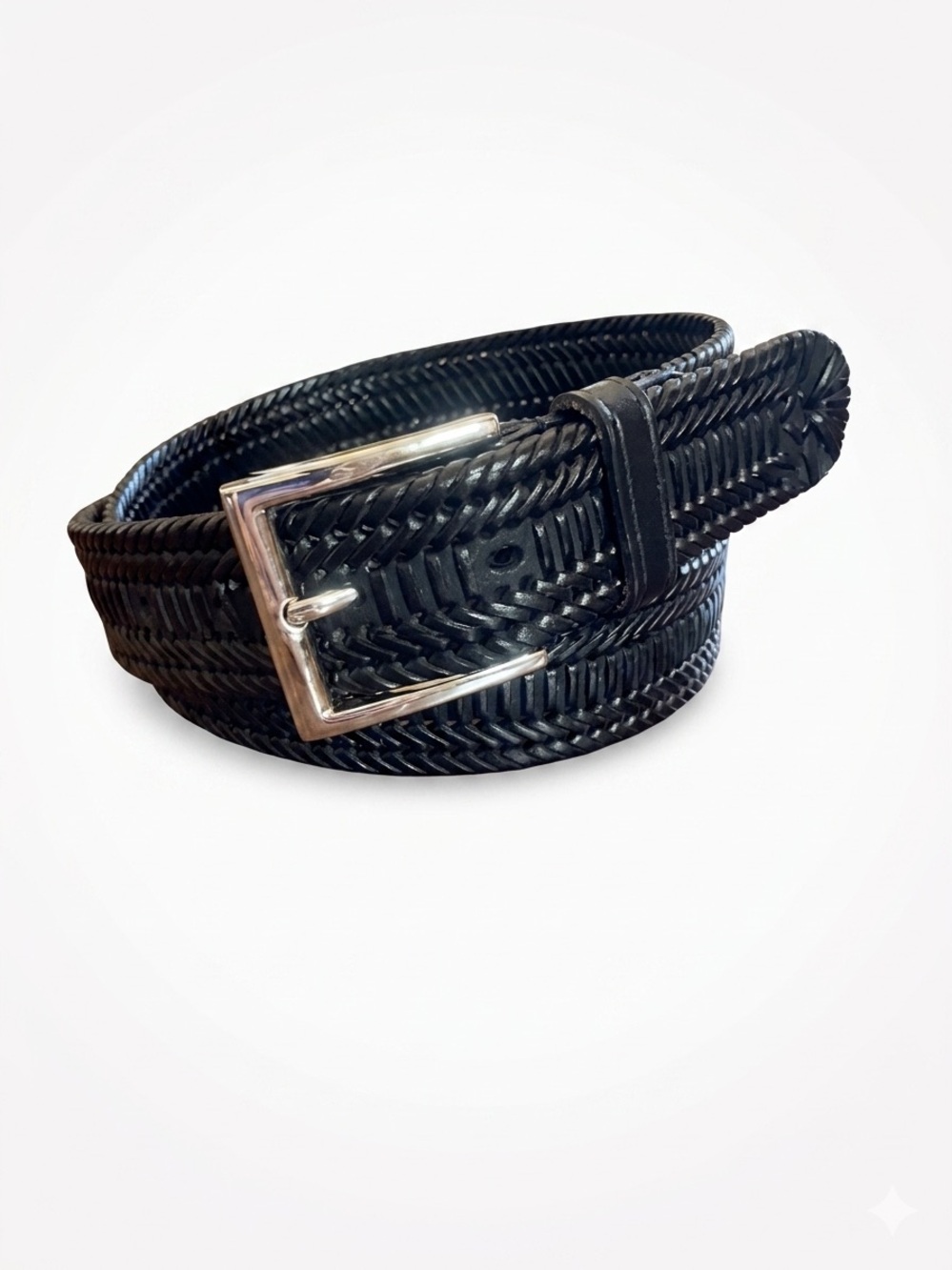 PGA Tour Men's Black Braided Golf Belt